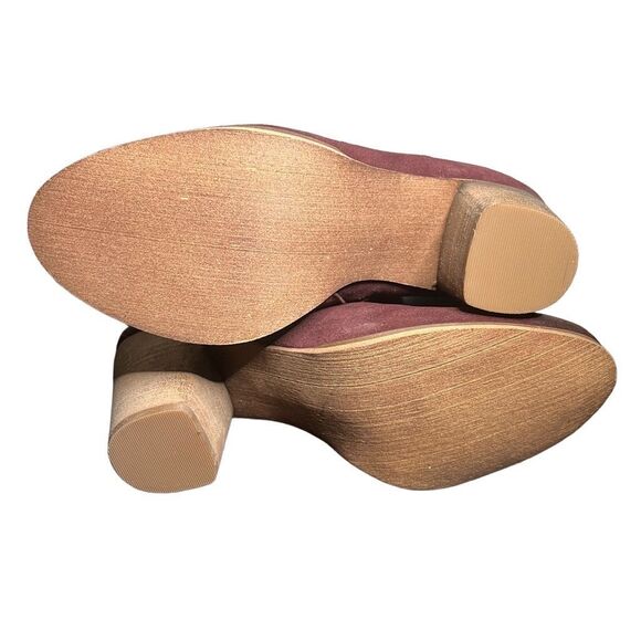 NEW Burgundy Suede Distressed Booties By BP Nordstrom Size 9.5 - Picture 7 of 10